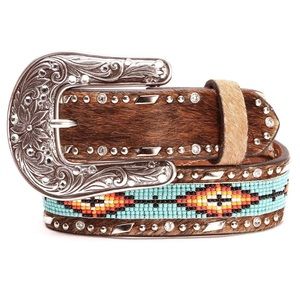 Ariat Girls Beaded Leather Western Belt